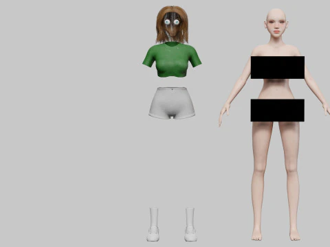 Standard Pretty woman V33821 3D Model