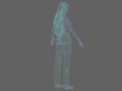 Stylized cute Woman V31558 Modelo 3D