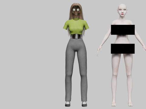 Stylized cute Woman V31558 Modelo 3D