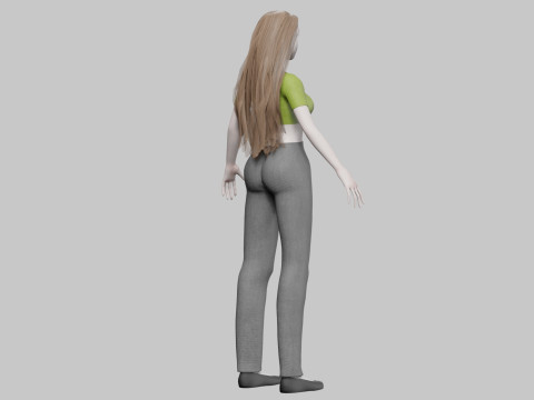 Stylized cute Woman V31558 Modelo 3D