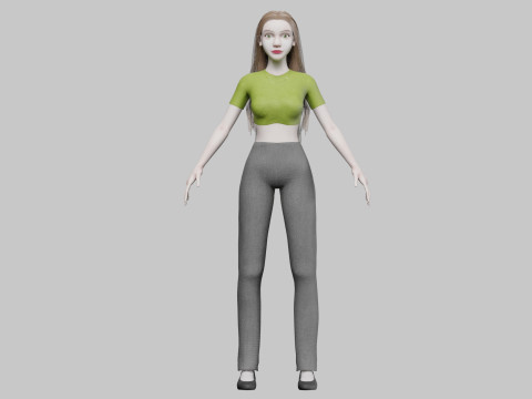 Stylized cute Woman V31558 Modelo 3D