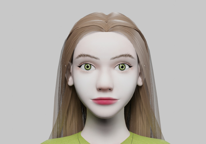 Stylized cute Woman V31558 Modelo 3D .c4d .max .obj .3ds .fbx .stl .blend