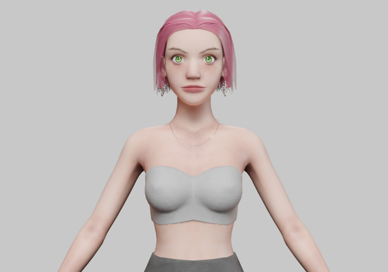Stylized Pretty Woman V30878 3D मॉडल .c4d .max .obj .3ds .fbx .stl .blend 