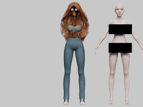 Sweet Basic Woman V39919 Model 3D