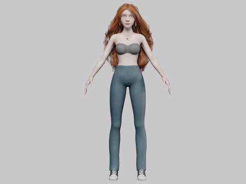 Sweet Basic Woman V39919 Model 3D