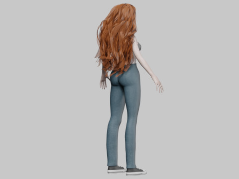 Sweet Basic Woman V39919 Model 3D