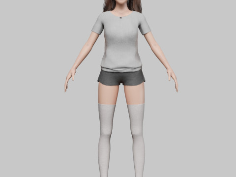 Sweet cute Woman V34404 Modèle 3D