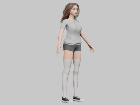 Sweet cute Woman V34404 Modèle 3D