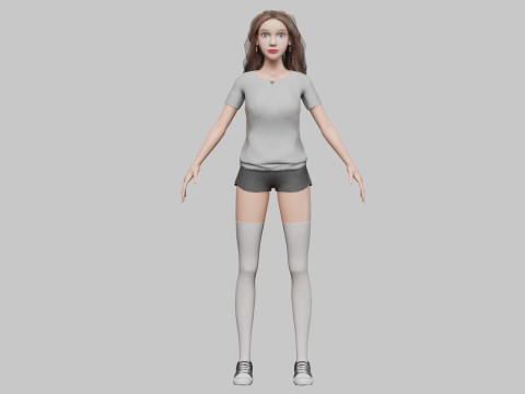 Sweet cute Woman V34404 Modèle 3D