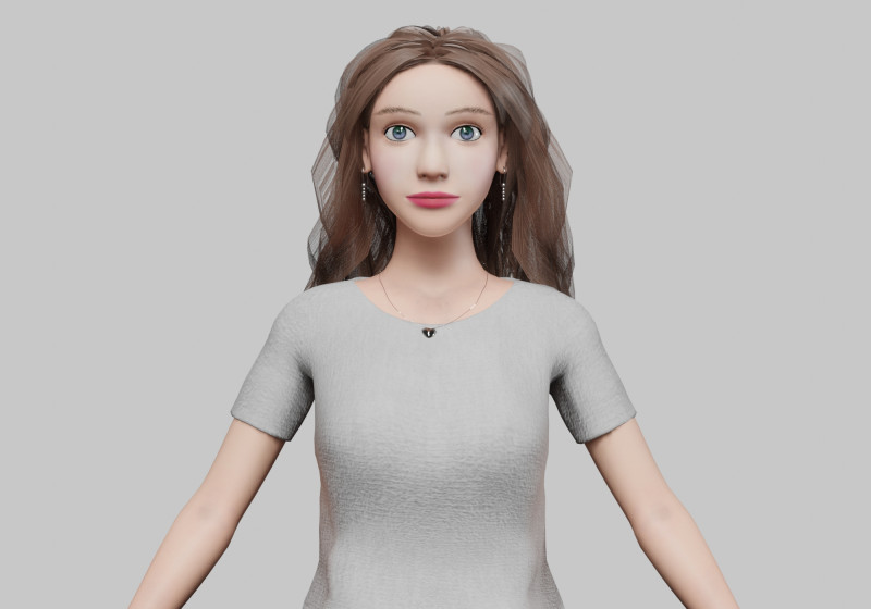 Sweet cute Woman V34404 Modèle 3D .c4d .max .obj .3ds .fbx .stl .blend 
