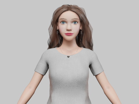 Sweet cute Woman V34404 3D Модель