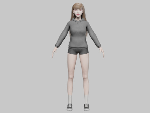 Teen cute Woman V36372 Modèle 3D