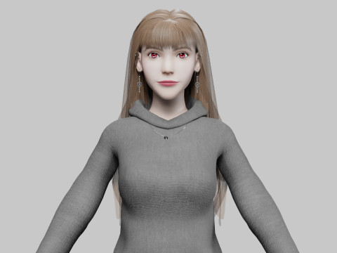 Teen cute Woman V36372 3D 模型