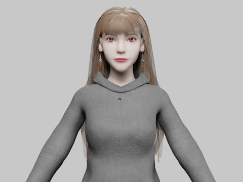 십대 귀여운 여자 V36372 3D 모델