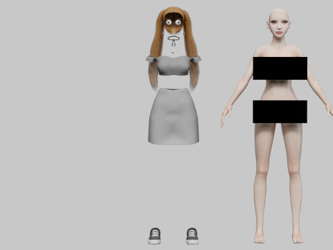 Teen Pretty Woman V25164 3D Model
