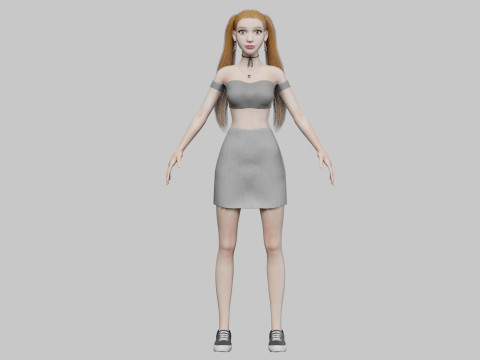 Teen Pretty Woman V25164 3D Model