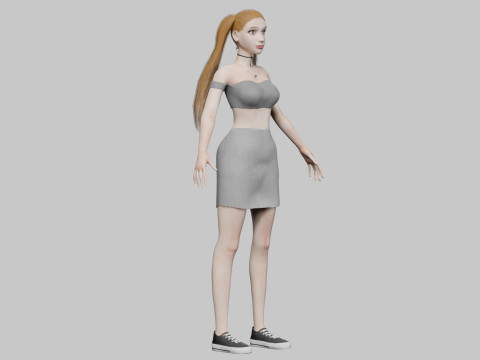 Teen Pretty Woman V25164 3D Model