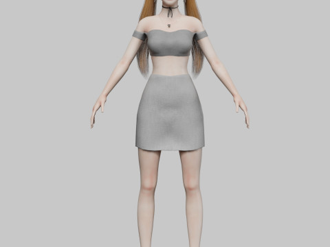 Teen Pretty Woman V25164 3D Model