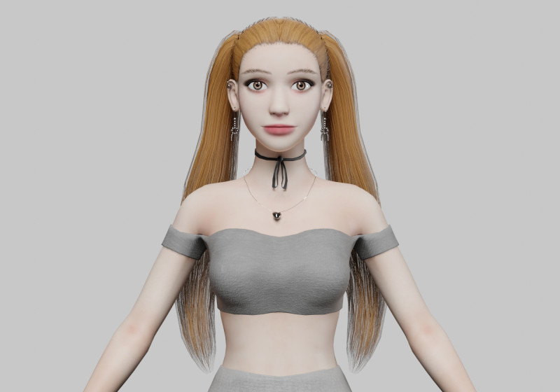 Teen Pretty Woman V25164 3D Model .c4d .max .obj .3ds .fbx .stl .blend 