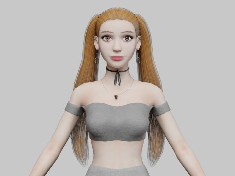 Teen Pretty Woman V25164 3D Model