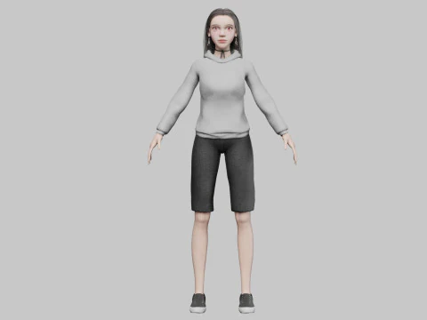Young cute Woman V33697 3D Model