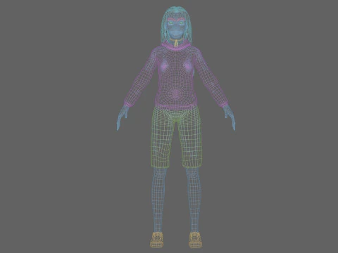 Young cute Woman V33697 3D Model