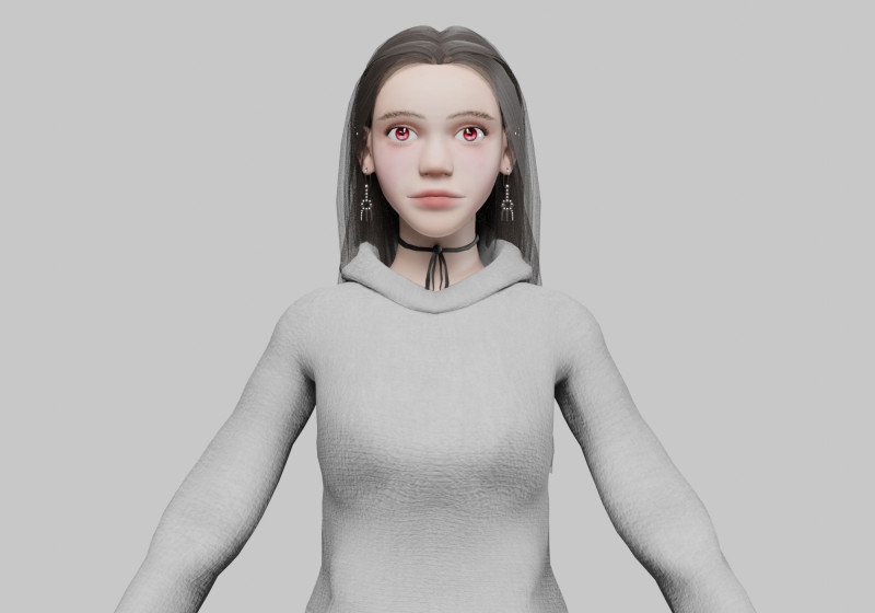 Young cute Woman V33697 Modelo 3D .c4d .max .obj .3ds .fbx .stl .blend 