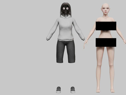 Young cute Woman V33697 3D Model