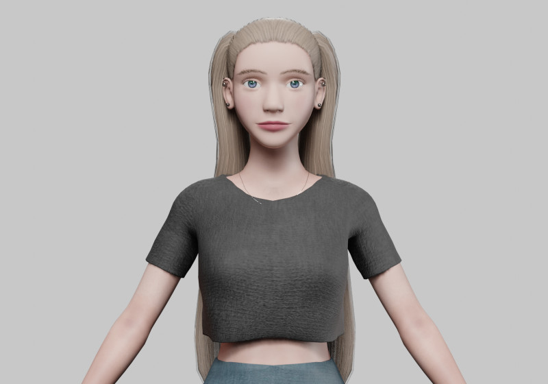 Young Pretty Woman V25113 3D Модель .c4d .max .obj .3ds .fbx .stl .blend
