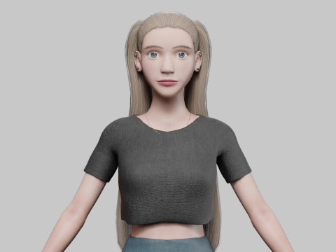 Young Pretty Woman V25113 3D Model