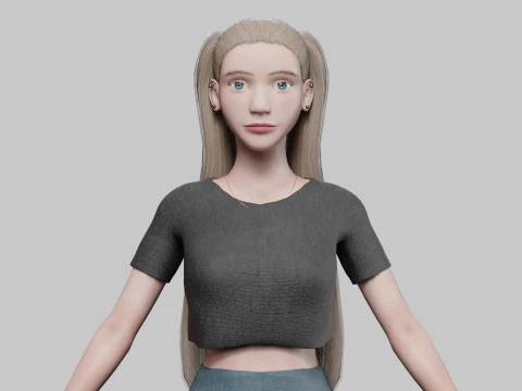 युवा सुंदर महिला V25113 3D मॉडल