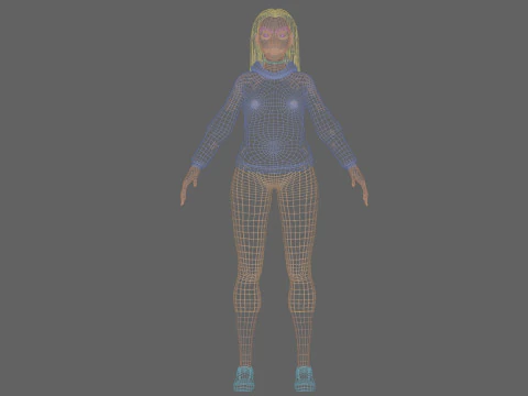 Basic Beautiful woman V29756 3D Model