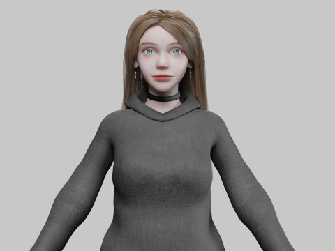 Basico classico donna V32703 Modello 3D