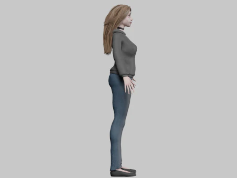 Basic classic woman V32703 3D Model
