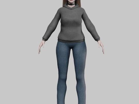 Basic classic woman V32703 3D Model