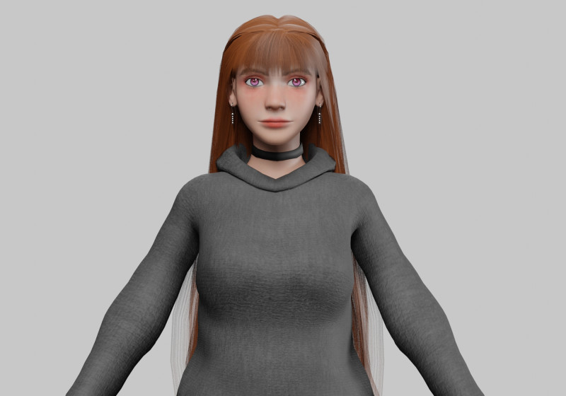 Basic cool woman V31469 3D Model .c4d .max .obj .3ds .fbx .stl .blend 