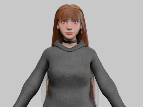 Basic cool woman V31469 3D Model