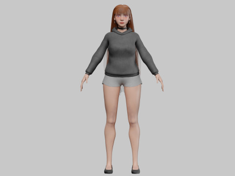 Basic cool woman V31469 3D Model