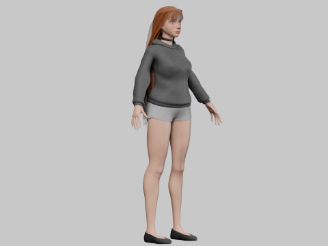 Basic cool woman V31469 3D Model