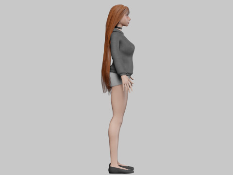 Basic cool woman V31469 3D Model
