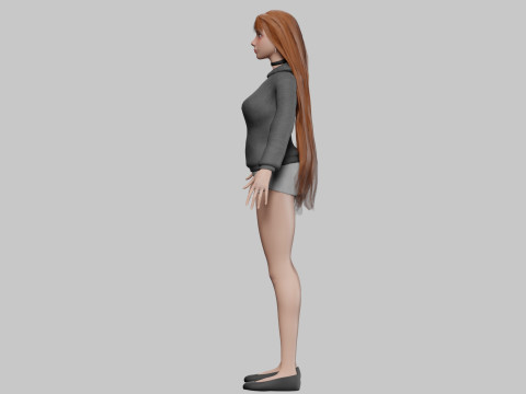 Basic cool woman V31469 3D Model