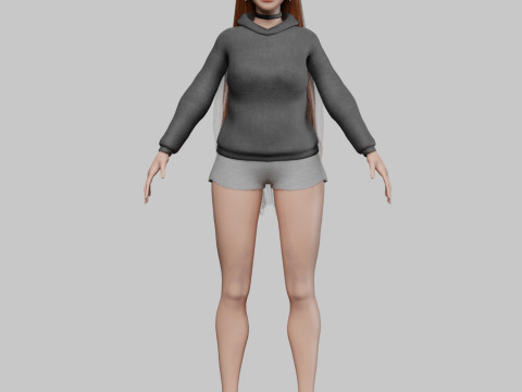 Basic cool woman V31469 3D Model