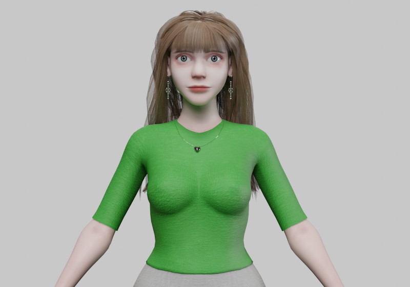 Basic cute Woman V33012 3D 모델 .c4d .max .obj .3ds .fbx .stl .blend 