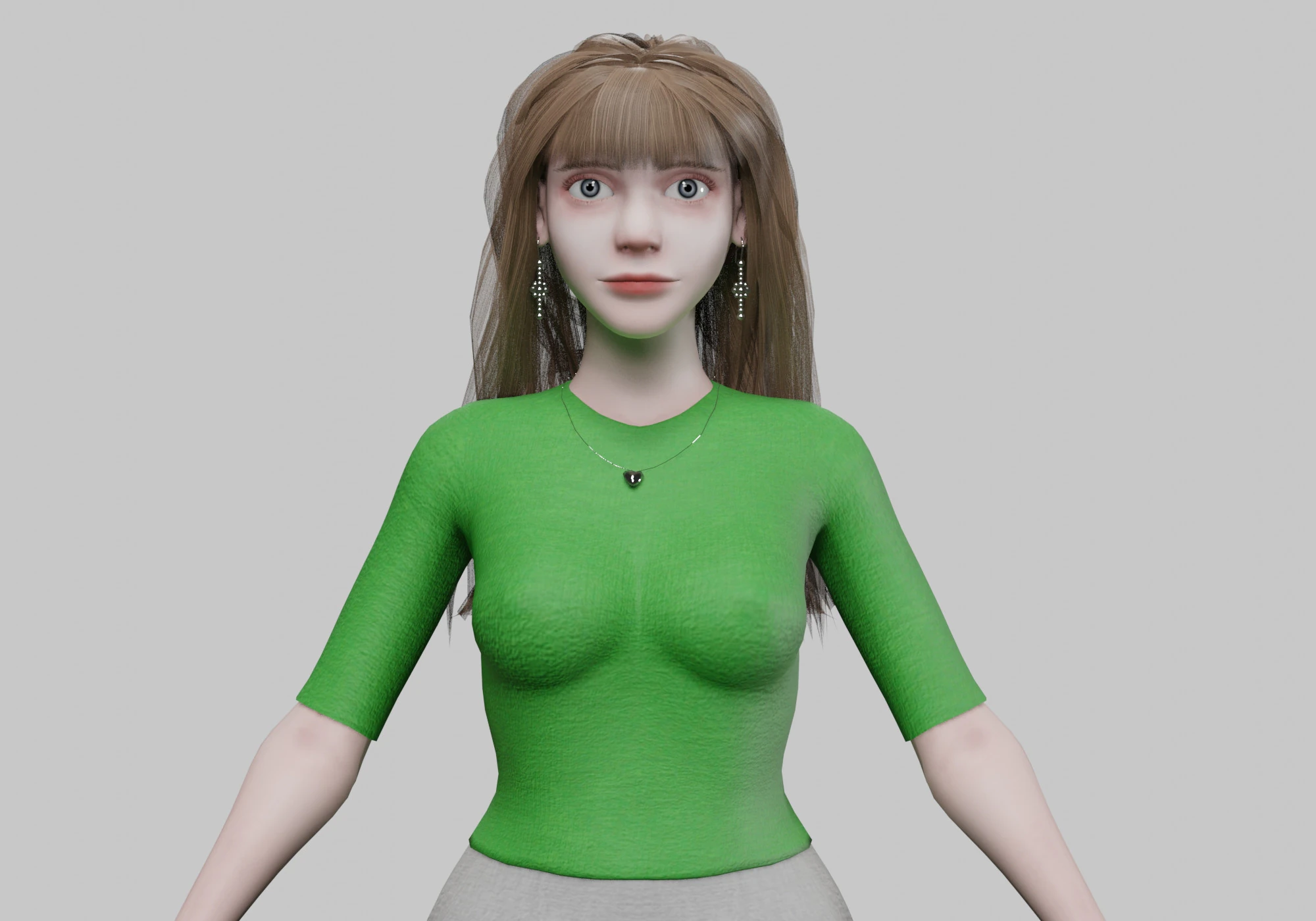 Basic cute Woman V33012 3D Model .c4d .max .obj .3ds .fbx .stl .blend 