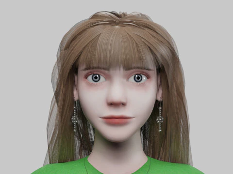 Basic cute Woman V33012 3D Model