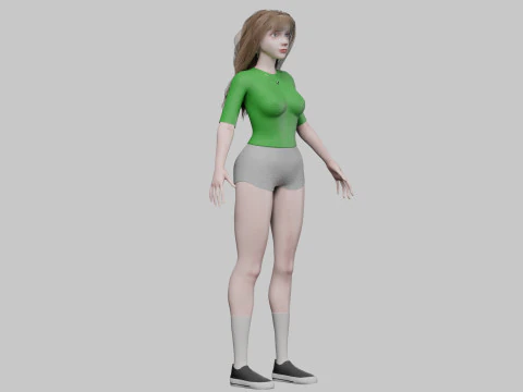 Basic cute Woman V33012 3D Model