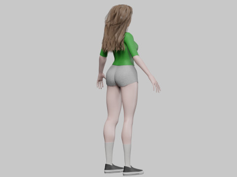 Basic cute Woman V33012 3D 모델
