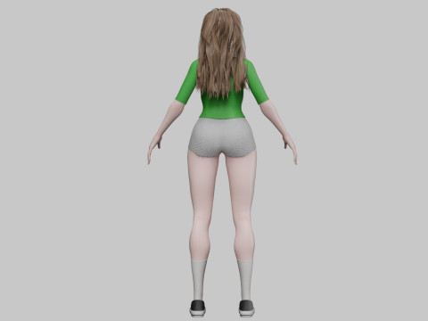 Basic cute Woman V33012 3D 모델