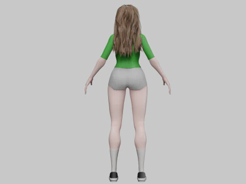 Basic cute Woman V33012 3D Model
