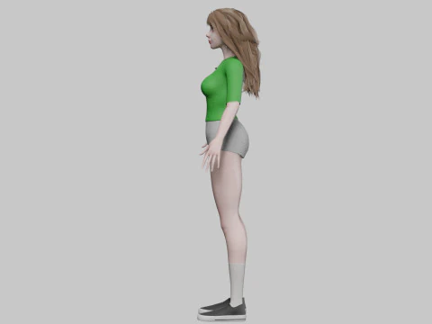 Basic cute Woman V33012 3D Model